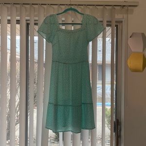 Blue floral mini dress